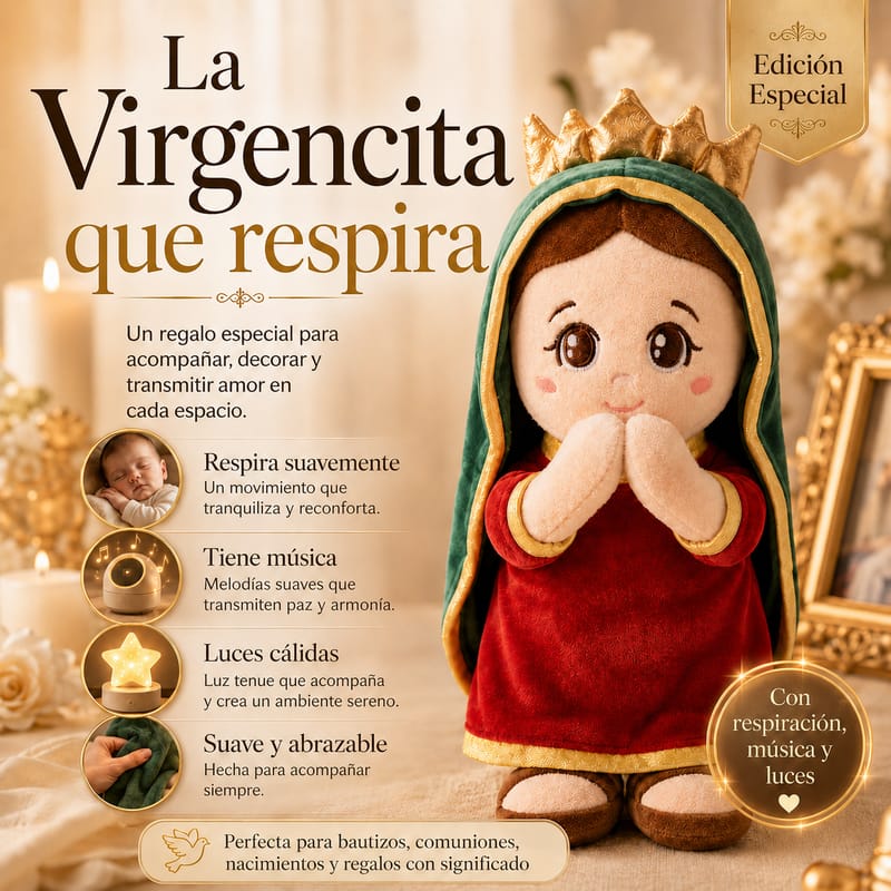 Virgencita Que Respira Con Luces y Sonido