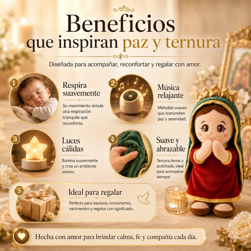 Virgencita Que Respira Con Luces y Sonido